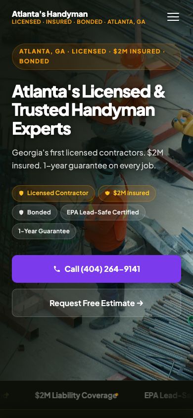Atlanta's Handyman mobile site