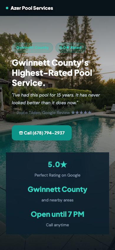 Azer Pool mobile site