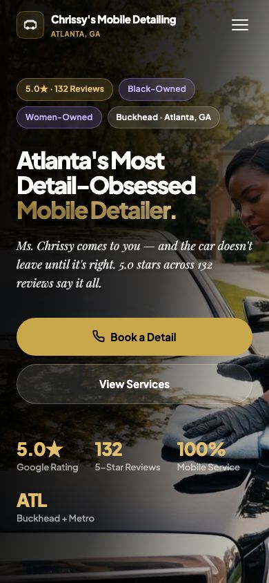 Chrissy's Mobile Detailing mobile site