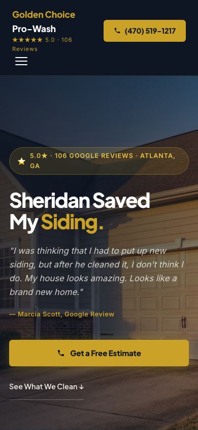 Golden Choice Pro Wash mobile site