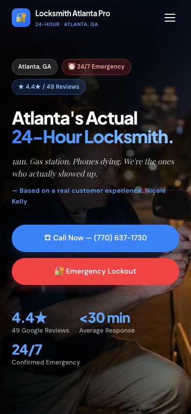 Locksmith Atlanta Pro mobile site