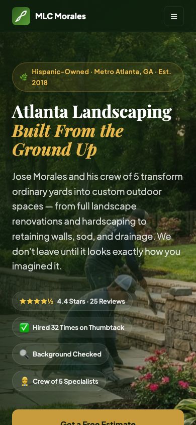 Morales Landscape & Construction mobile site