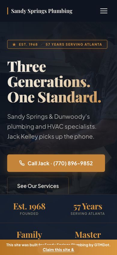 Sandy Springs Plumbing mobile site
