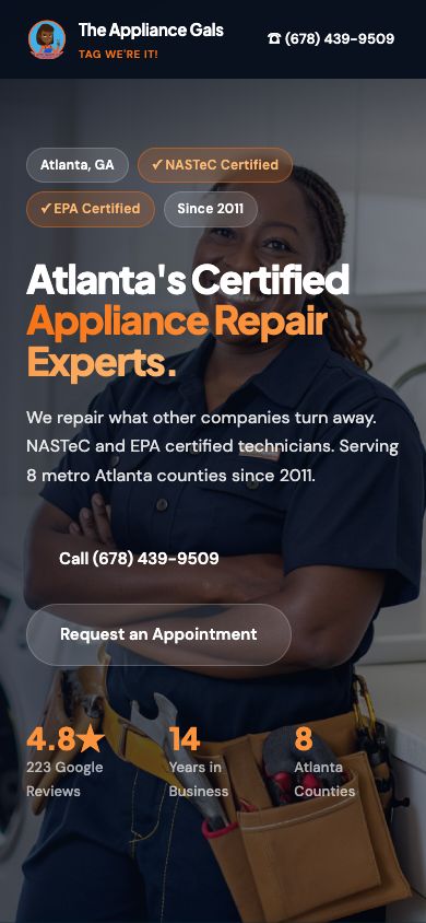 The Appliance Gals mobile site